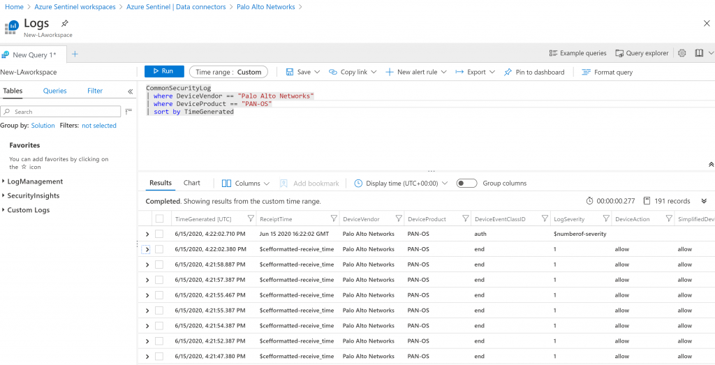 Integrate Palo Alto Firewall logs with Azure Sentinel – davidsr.me